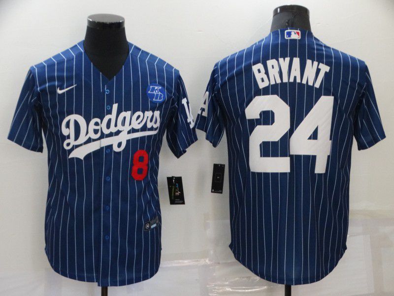 Men Los Angeles Dodgers #24 Bryant Blue stripe Game Nike 2022 MLB Jersey->denver broncos->NFL Jersey